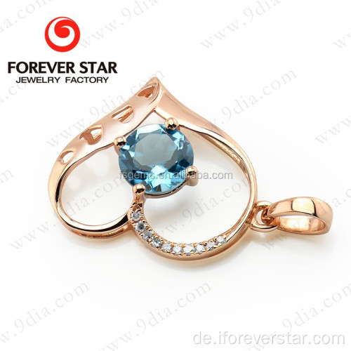 18 Karat Goldschmuck mit natürlichem blauem Topas-Edelsteinen